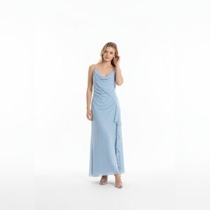 Allen B. By Allen Schwartz Light Blue Formal Maxi Dress Size 10 Petite